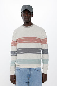 Springfield Prugasti pulover u boji svijetlosiva