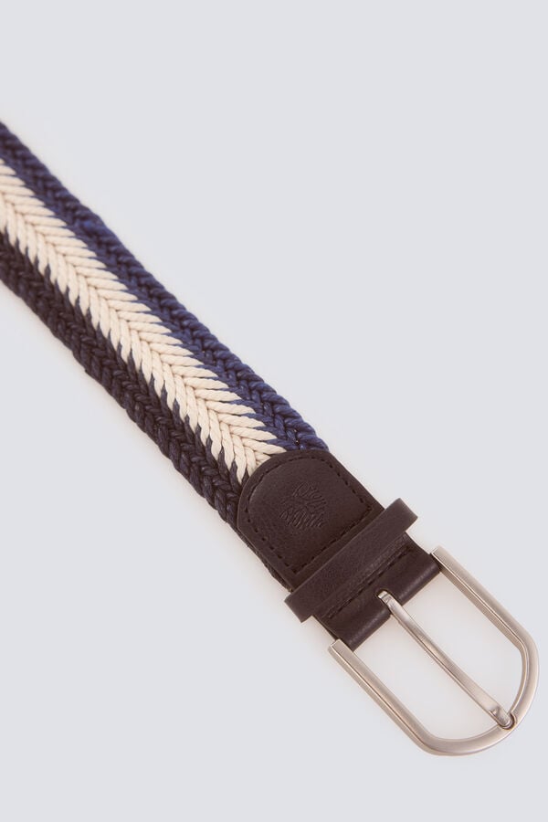 Springfield Herringbone braided belt blue