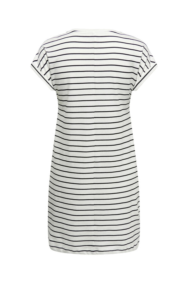 Only Vestido corto estampado rayas blanco