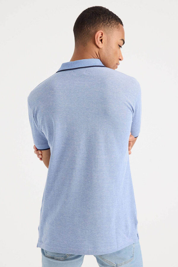 Inside Contrast piqu&eacute; polo shirt blue