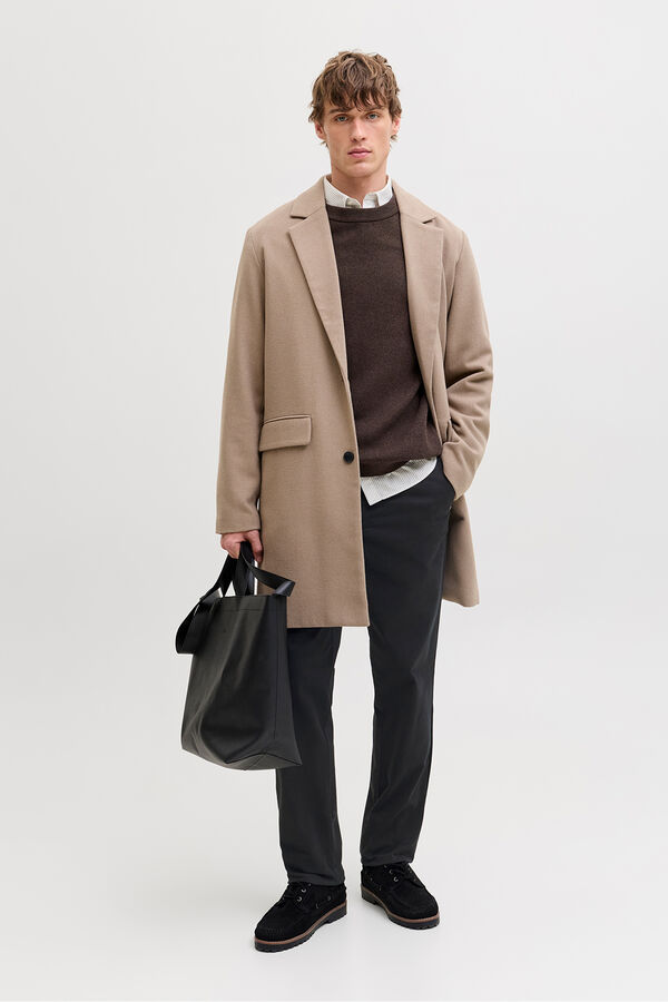 Jack & Jones Mid-rise regular fit chinos Crna