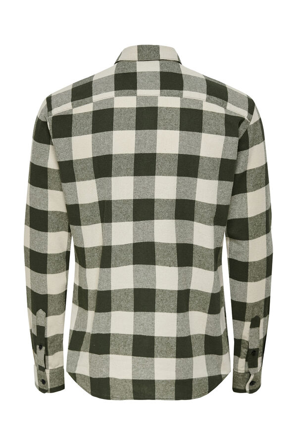 Springfield Men's long sleeve sleeved checkered shirt zelena