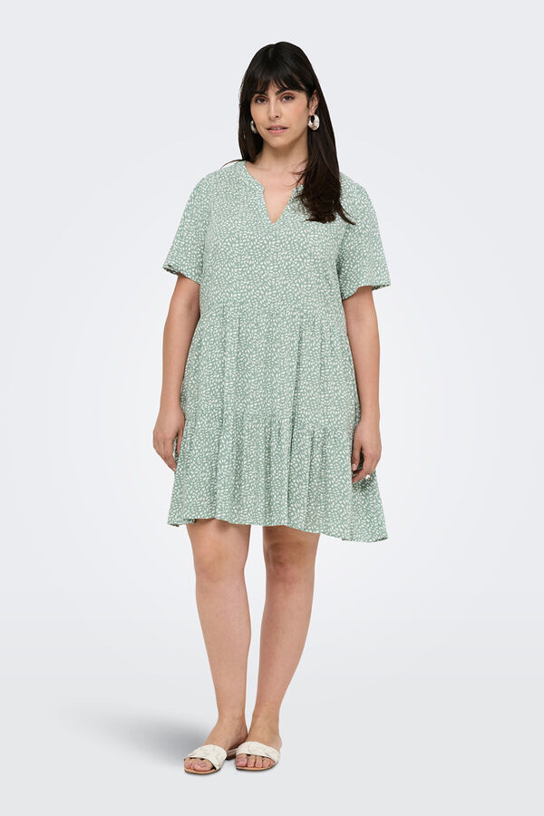 Only Carmakoma Vestido corto talla grande kaki