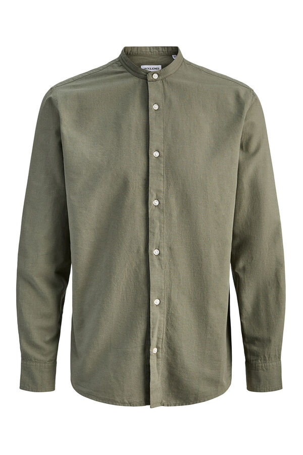 Jack & Jones PLUS Fine poplin long sleeve shirt nude