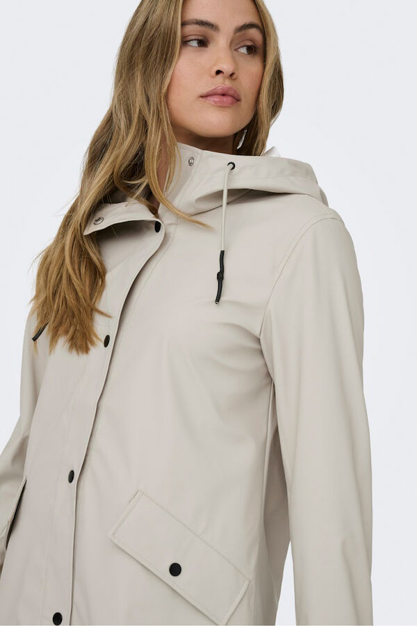 Only Hooded raincoat grey