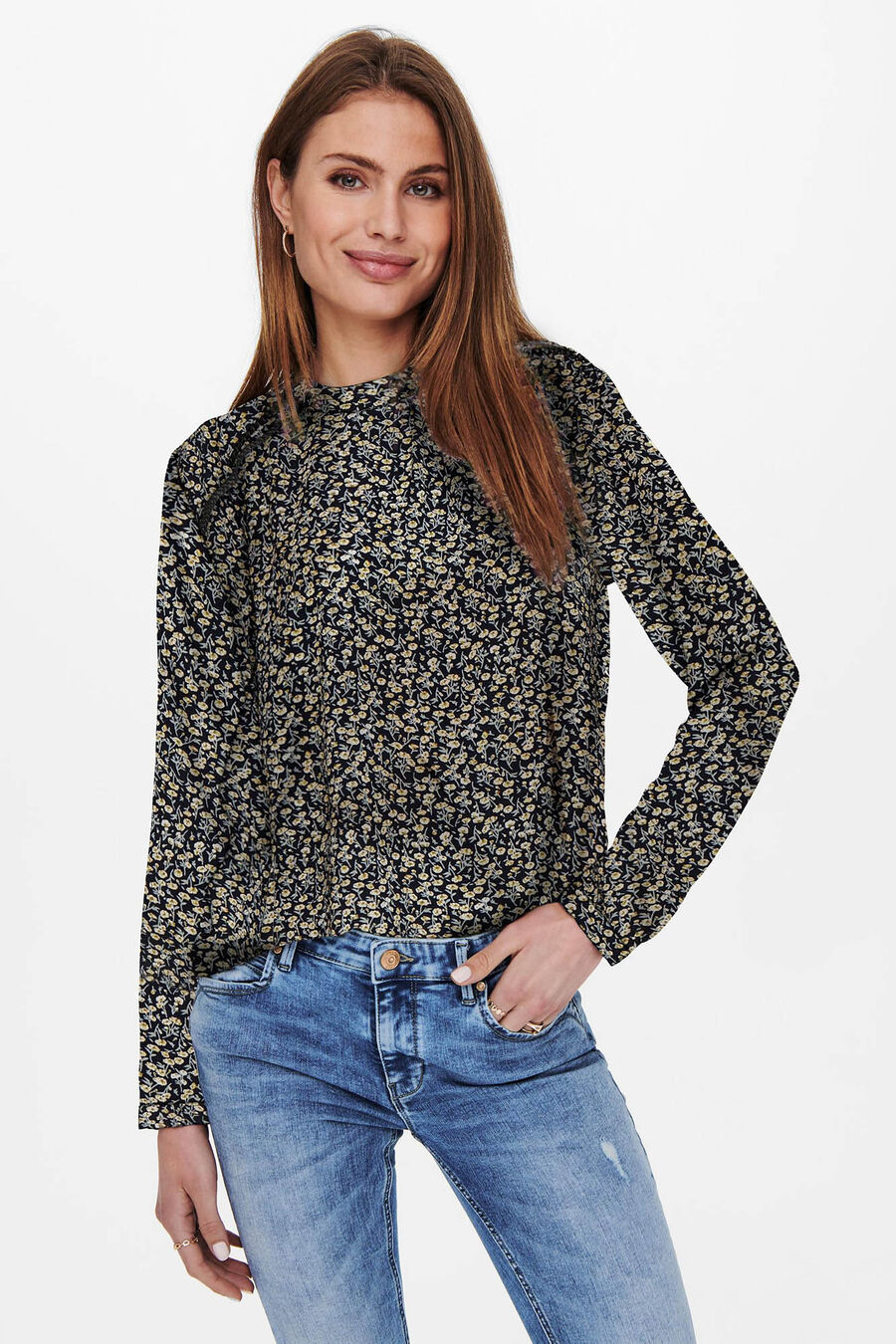 Blusa estampada manga larga
