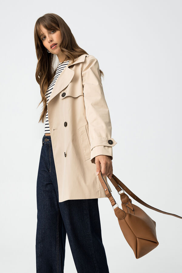 Tiffosi Gabardina regular com cinto bege