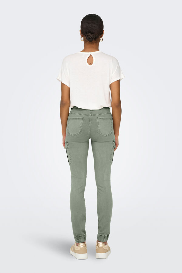 Only Pantal&oacute;n cargo slim fit verde