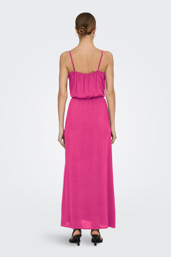 Springfield Langes trägerloses Kleid pink