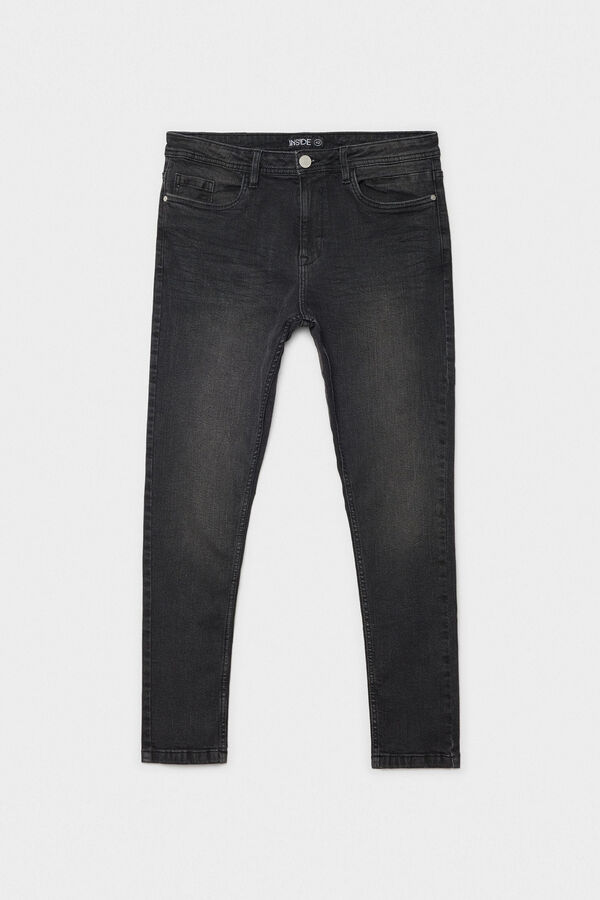Springfield Black washed skinny jeans crna