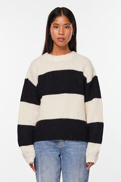 Springfield Striped jumper. Contains wool black