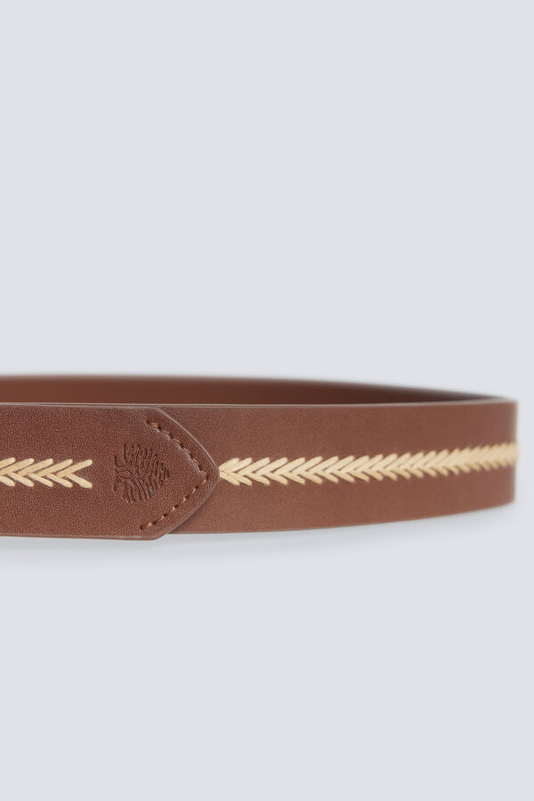 Springfield Faux leather ethnic print belt mink