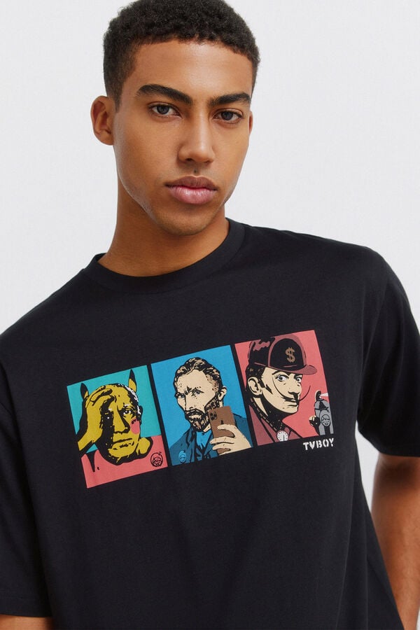 Springfield T-shirt TvBoy G&eacute;nies de l'Art noir