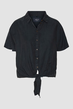 Springfield Short-sleeved Tencel shirt  noir