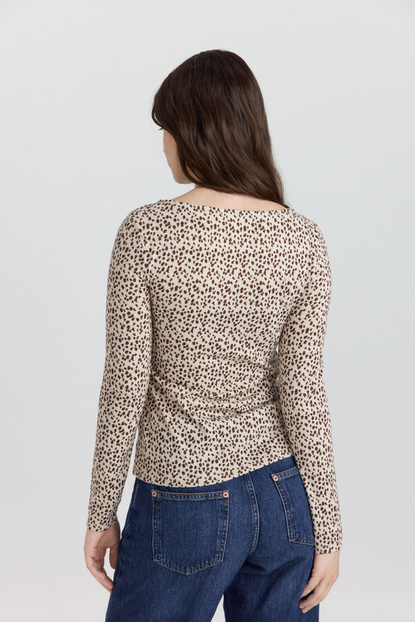 Springfield T-shirt imprim&eacute; animal beige