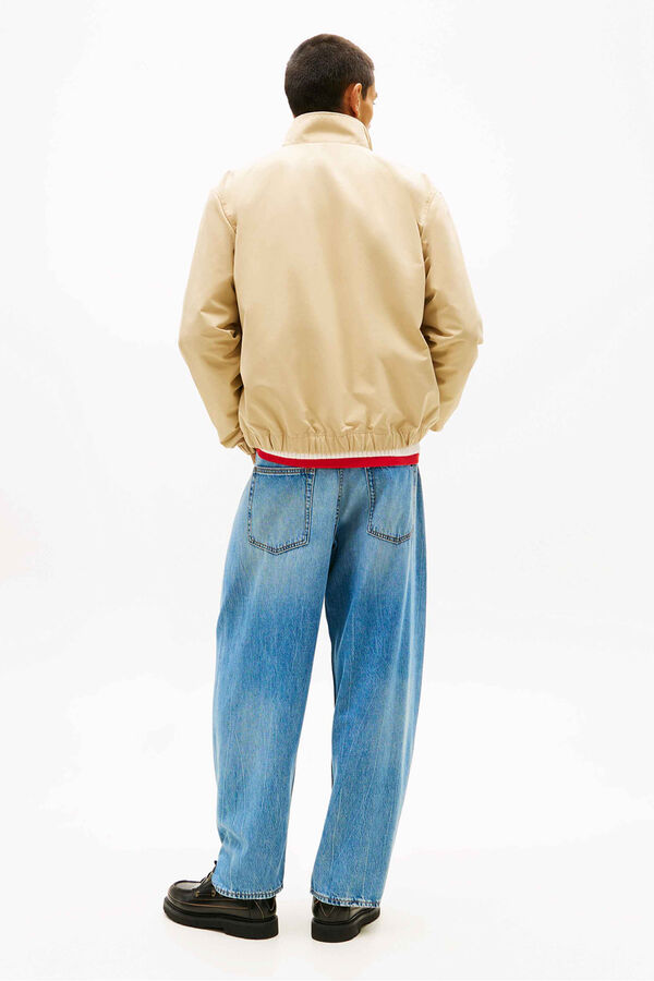 Tommy Jeans Cazadora Harrington cremallera beige