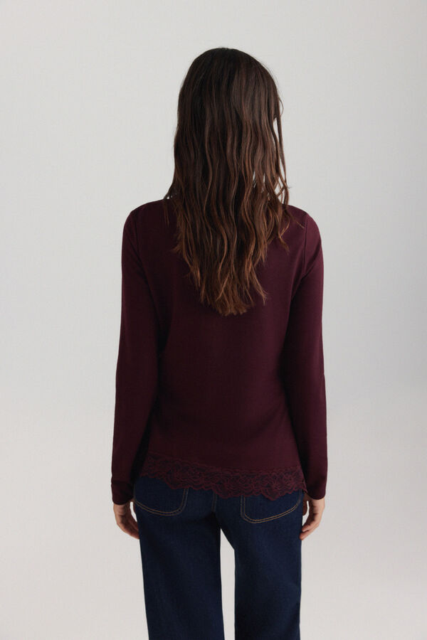 Springfield Asymmetric fine lace jumper printed