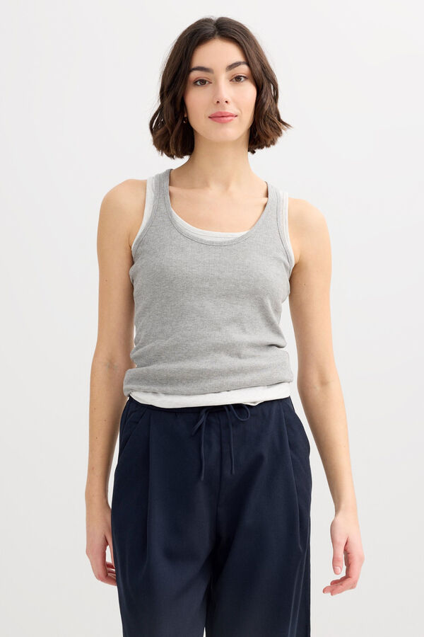 Inside Basic racer back T-shirt grey