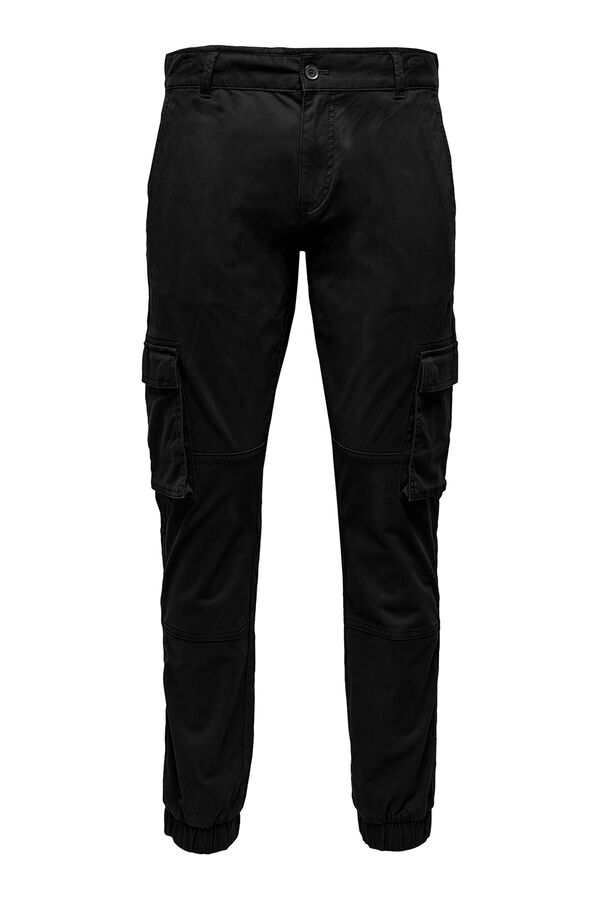 Only & Sons Long cargo trousers black