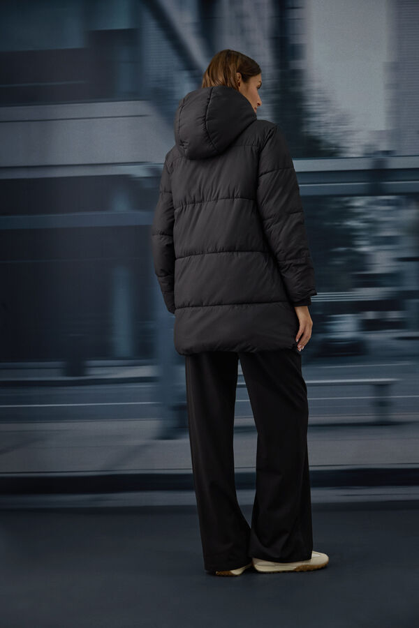 Springfield Veste mi-longue matelass&eacute;e r&eacute;sistante &agrave; l'eau noir