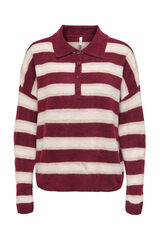 Only long sleeve jersey-knit polo shirt printed