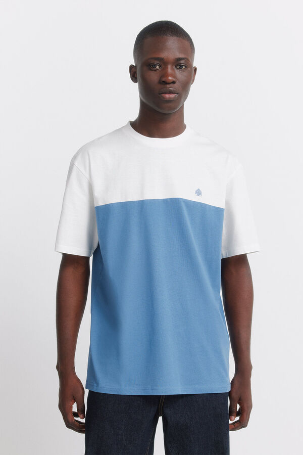 Springfield T-shirt efeito colorblock bege