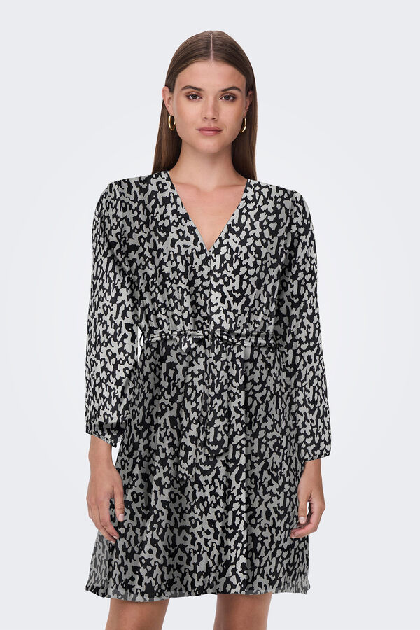 Only Short bow dress grey