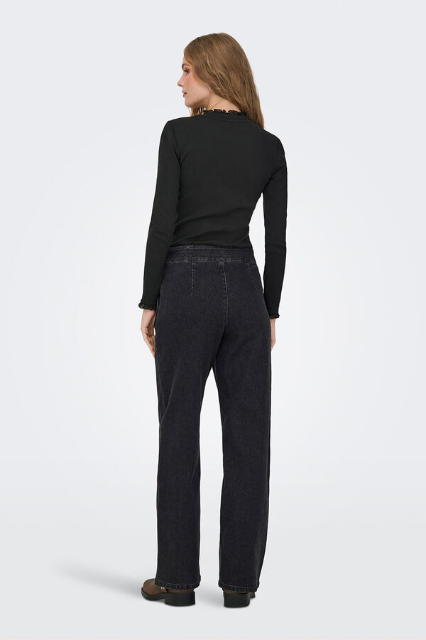 JDY Jeans wideleg tiro alto gris