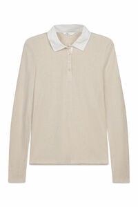 Springfield Long sleeve two-fabric jersey-knit polo shirt