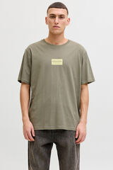 Jack & Jones Camiseta manga corta de algod&oacute;n gris