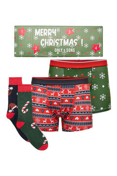 Springfield Christmas underpants and socks set sárga