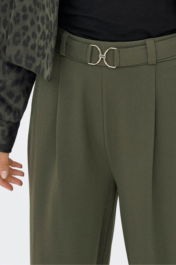 JDY Pantal&oacute;n recto pinzas marr&oacute;n