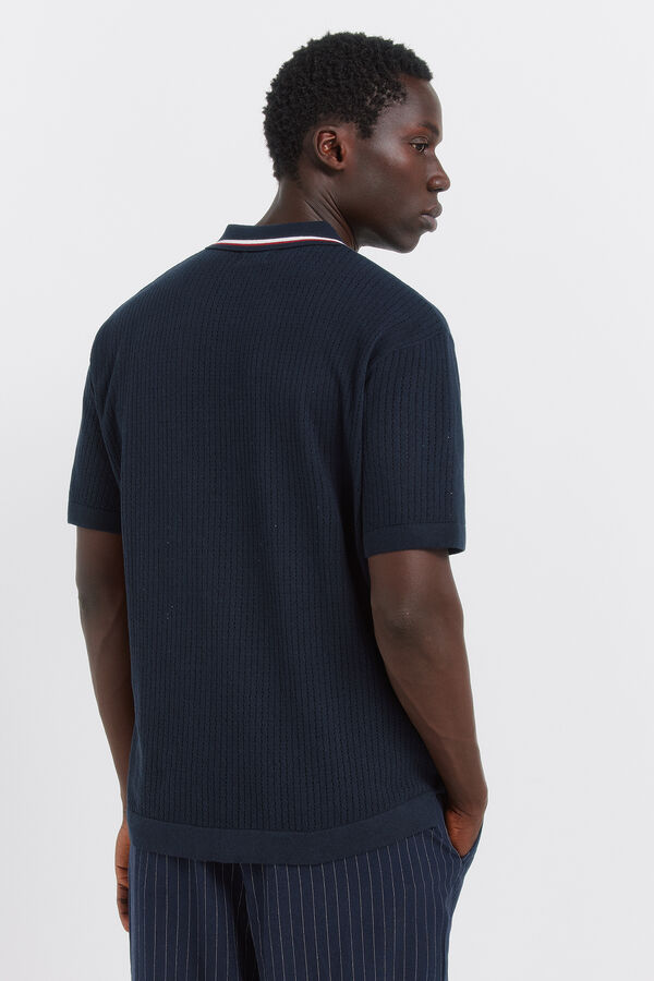 Springfield Jacquard sport polo shirt blue