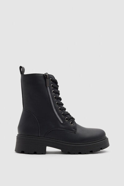 Springfield Bota Com Cadarço E Fecho-Éclair preto