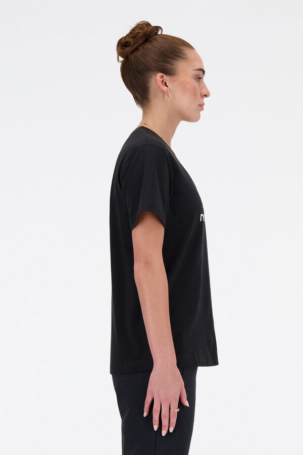 New Balance Camiseta New Balance Jersey Stacked Logo negro
