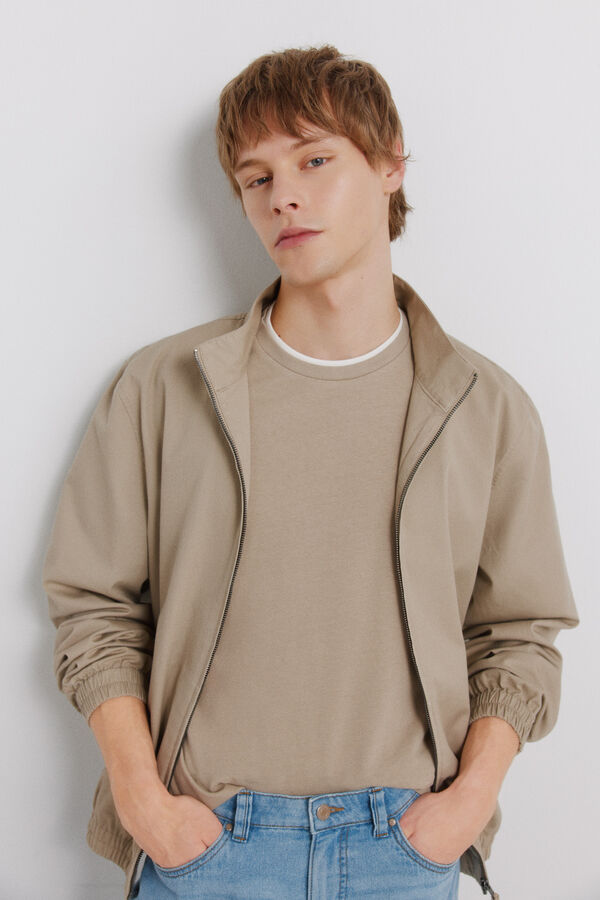 Springfield Double neck T-shirt nude