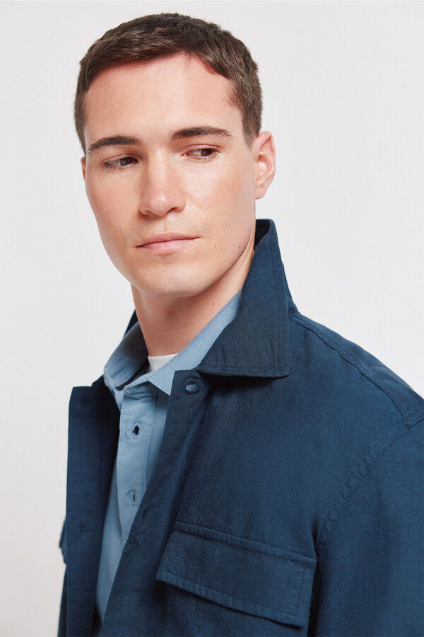 Springfield Linen overshirt blue