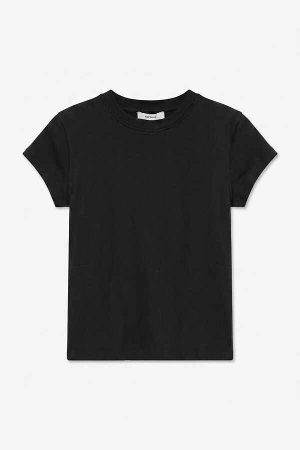 Topshop Basic short sleeve top black