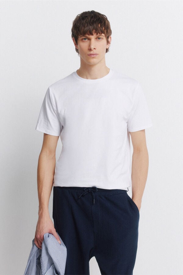 Springfield Lycra slim fit T-shirt white