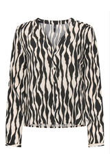 Only lang&auml;rmelig Hemd mit Animalprint Naturwei&szlig;