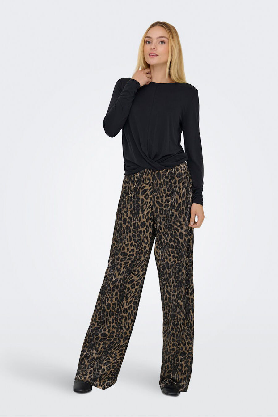 Top drapeado manga larga