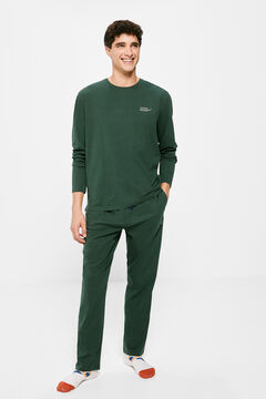 Springfield Pyjama einfarbig extra Komfort verde caza
