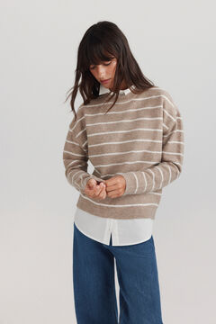 Springfield Shirt-style mixed fabric jumper