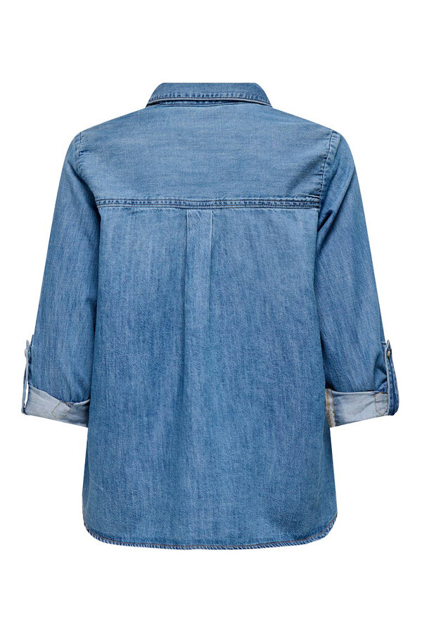 Only Camisa vaquera bolsillos frontales azul