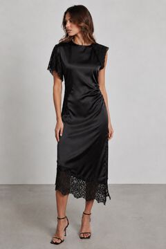 Noisy May Vestido acetinado com renda