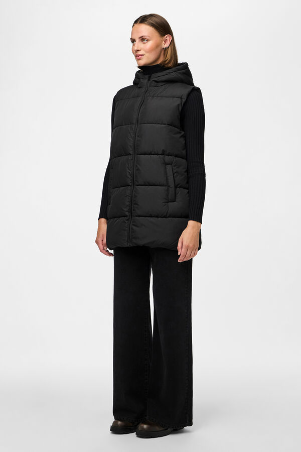 Pieces Quilted gilet black