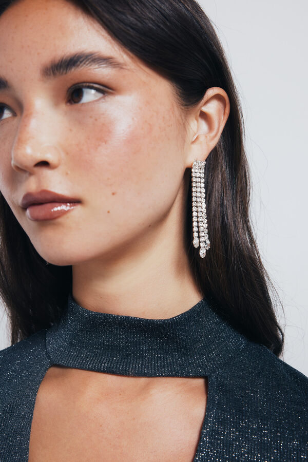 Springfield Cascade earrings with shiny stones grey