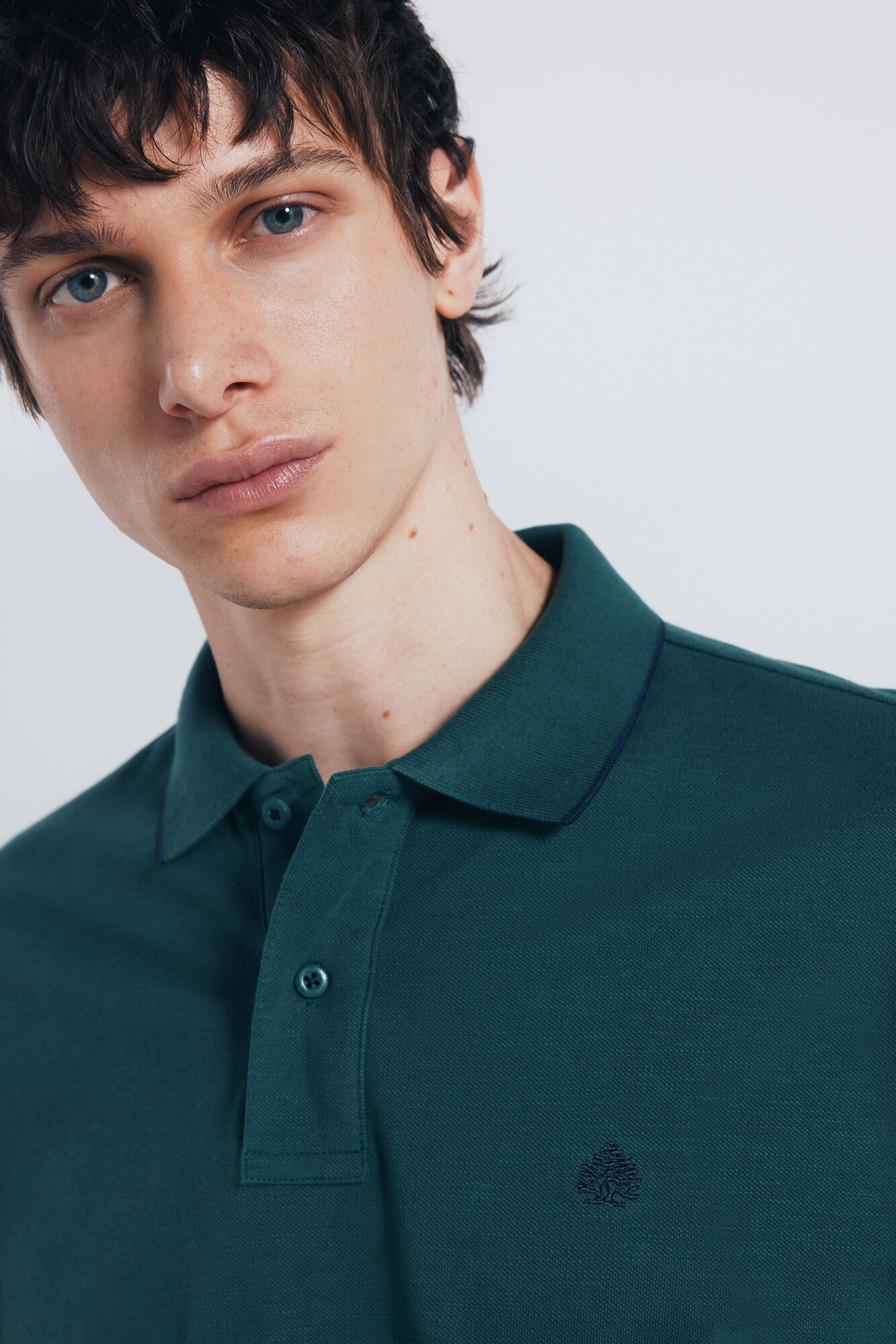 Springfield Fancy piqu&eacute; polo shirt with regular fit tipping neck