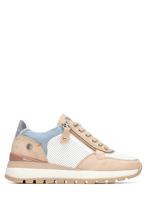Refresh Sneakers with side zip fastening brown