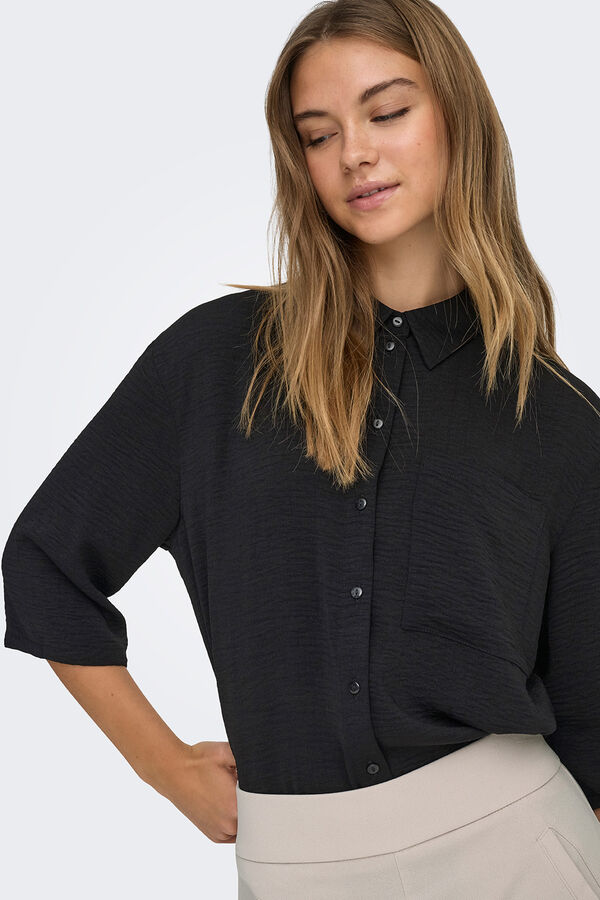 JDY Camisa manga 3/4 preto